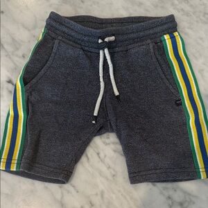 Kids Dark Gray Shorts with Colorful Stripes